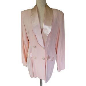 NWT Vintage stunning Lew Magram women's light pink double breast blazer 14